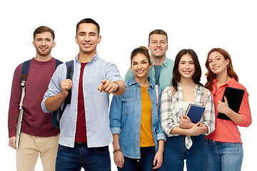 Image showing group of students with books and school bags