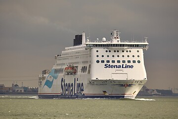 Image showing Ferry Leaving the Port of Rotterdam