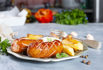 Image showing sausages with potato