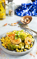 Image showing salad with shrimps