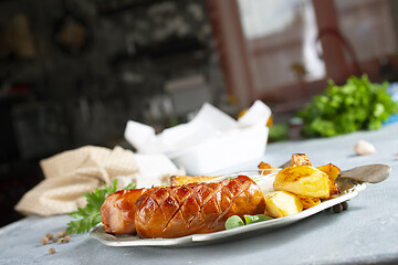 Image showing sausages with potato