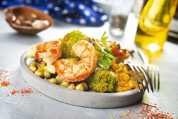 Image showing salad with shrimps