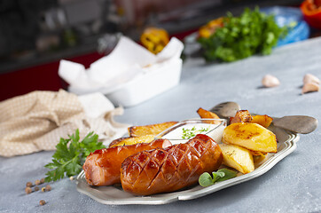 Image showing sausages with potato