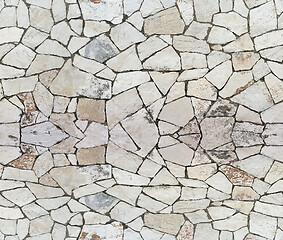 Image showing Closeup of dry stone wall as seamless background