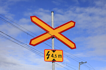 Image showing Unattended Railway Crossing Sign