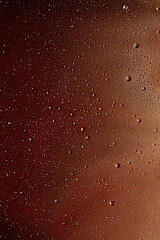 Image showing Close up view of cold drops on the glass of beer