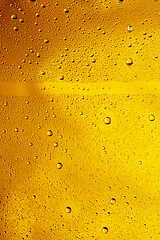 Image showing Close up view of cold drops on the glass of beer
