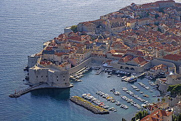 Image showing Aeria view on the historical old town Dubrovnik, Croatia