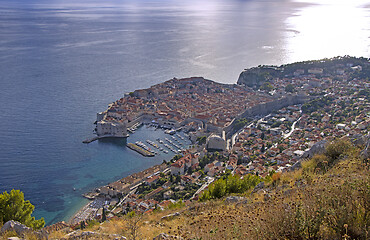 Image showing Aeria view on the historical old town Dubrovnik, Croatia