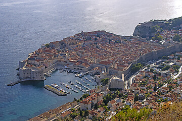 Image showing Aeria view on the historical old town Dubrovnik, Croatia