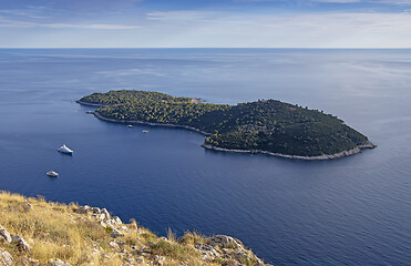 Image showing Aerial view of Lokrum island near Dubrovnik, Croatia