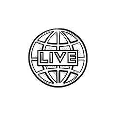 Image showing Live TV hand drawn outline doodle icon.