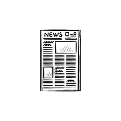 Image showing A newspaper hand drawn outline doodle icon.