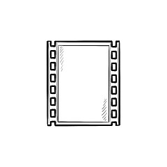 Image showing Cine-film strip hand drawn outline doodle icon.