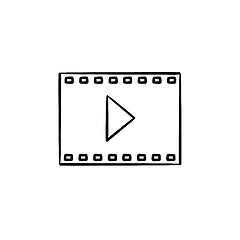 Image showing Video frame of entertainment movie hand drawn outline doodle ico