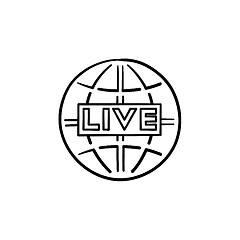 Image showing Live TV hand drawn outline doodle icon.