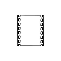 Image showing Cine-film strip hand drawn outline doodle icon.