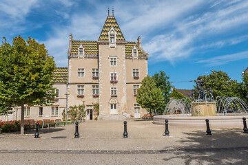 Image showing MEURSAULT, BURGUNDY, FRANCE- JULY 9, 2020: The town hall in Meursault