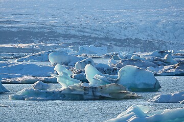 Image showing Glacial lake with icebergs