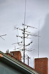 Image showing Antennas on a roof