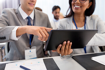 Image showing people with tablet computer at business conference