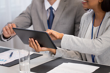 Image showing people with tablet computer at business conference