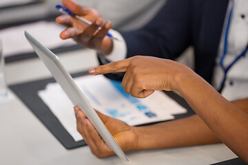 Image showing people with tablet computer at business conference