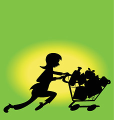 Image showing Woman shopping green