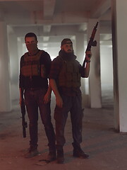 Image showing soldiers squad in night mission