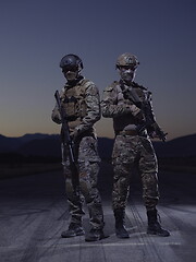 Image showing soldiers squad in night mission