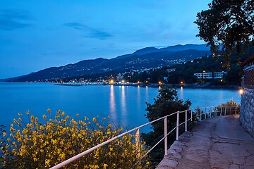 Image showing Seaside evening landscape in Opatija, croatia