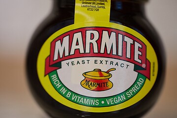 Image showing Jar of Marmite on a table