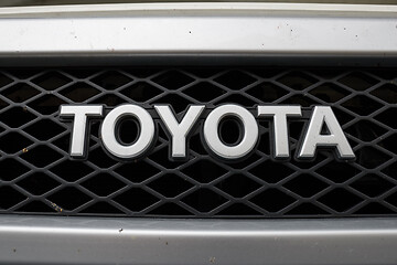 Image showing Toyota logo label closeup