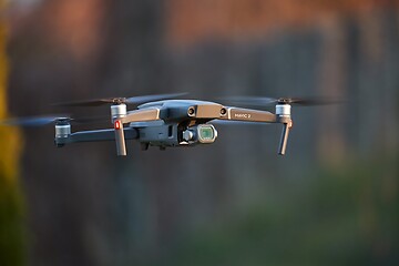 Image showing Drone flying outdoors