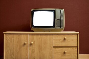 Image showing Old TV blank white screen