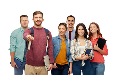 Image showing group of students with books and school bags