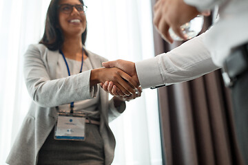 Image showing handshake of people at business conference