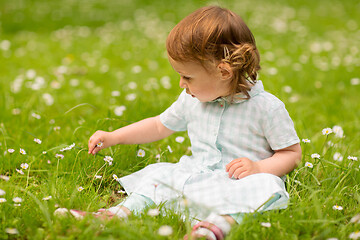 Image showing happy little girl at park in summer