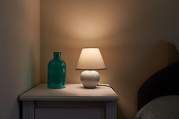 Image showing Lamp on a nightstand