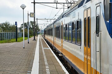 Image showing Railway station with passanger train