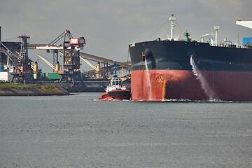 Image showing Oil Tanker Ship in Rotterdam