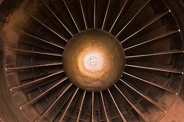 Image showing Old Rusty Jet Engine Closeup, Dust Build Up