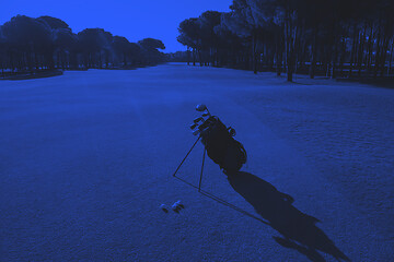 Image showing golf bag on course