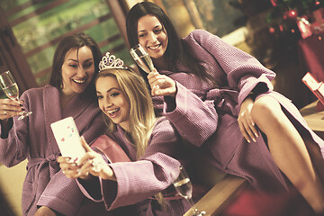 Image showing bachelorette party, making selfie