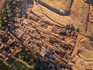 Image showing Aerial top view on Ait Ben Haddou