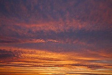 Image showing Sunset sky clouds