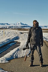 Image showing The journey begins where the road ends. Snowy lands in Iceland