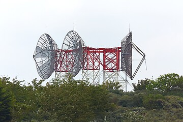 Image showing Radar antennas on the horizon