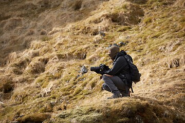 Image showing Photographer in Iceland landscape