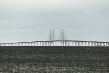 Image showing Oresund bridge over the sea between Sweden and Denmark